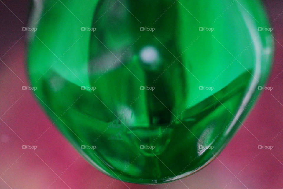 Close-up of green water drop