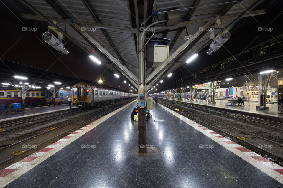 Railway station at night 