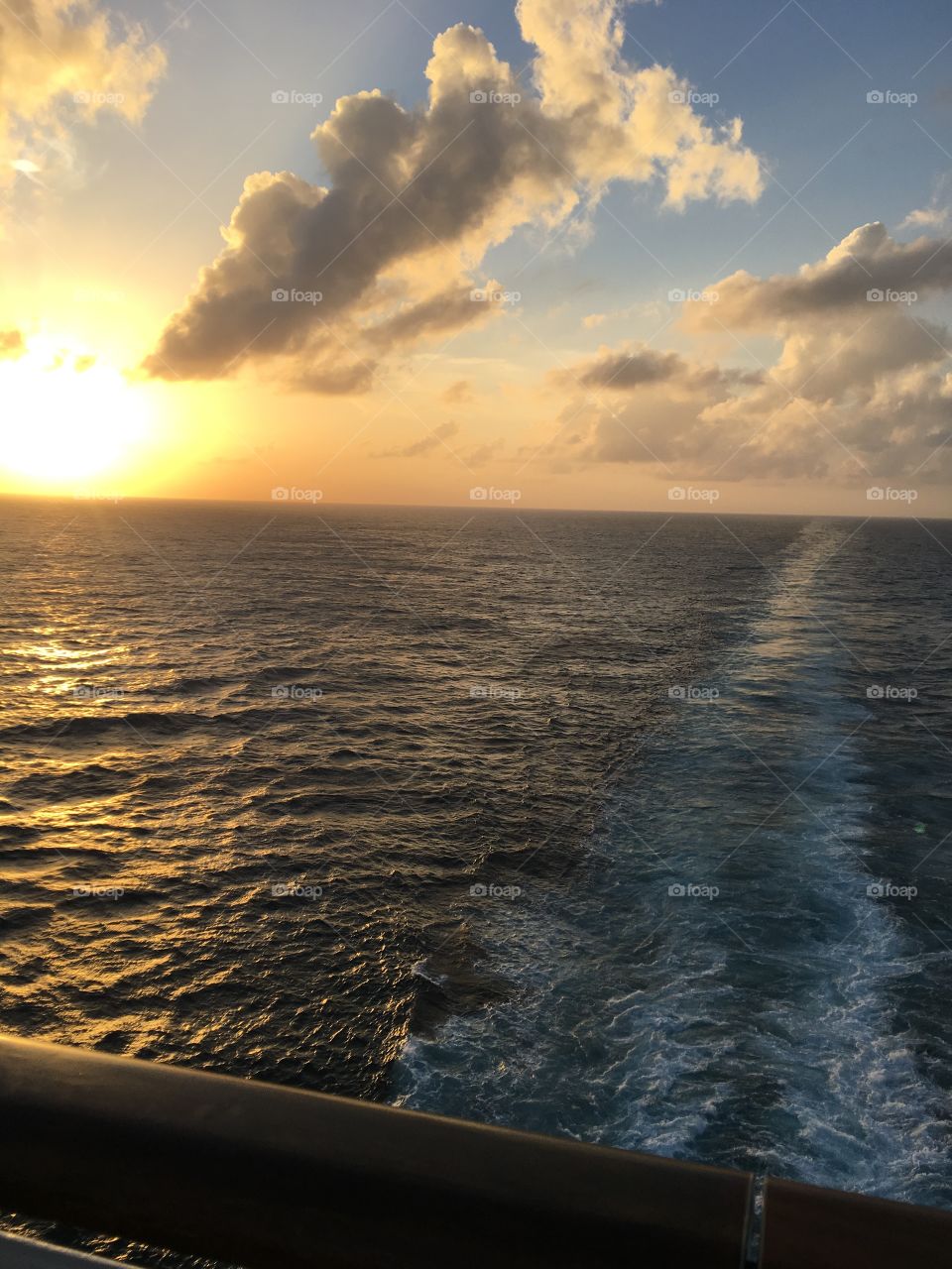 Beautiful sunset from cruise ship 