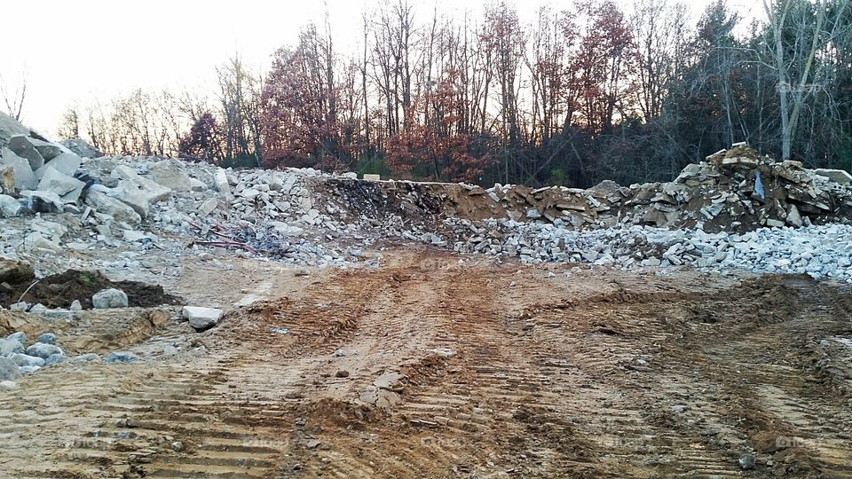 Crushed Concrete Piles