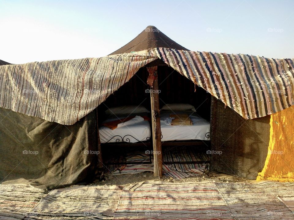 Tent in a Berber camp in the Moroccan desert