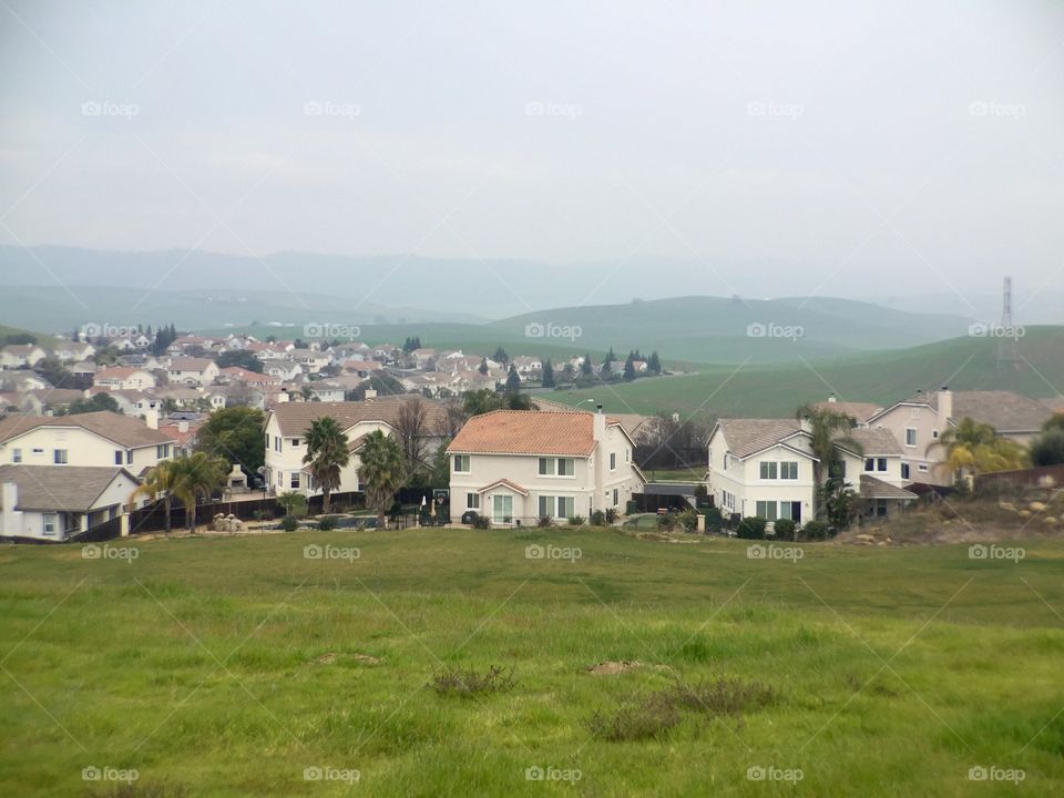 Landscape. Houses 