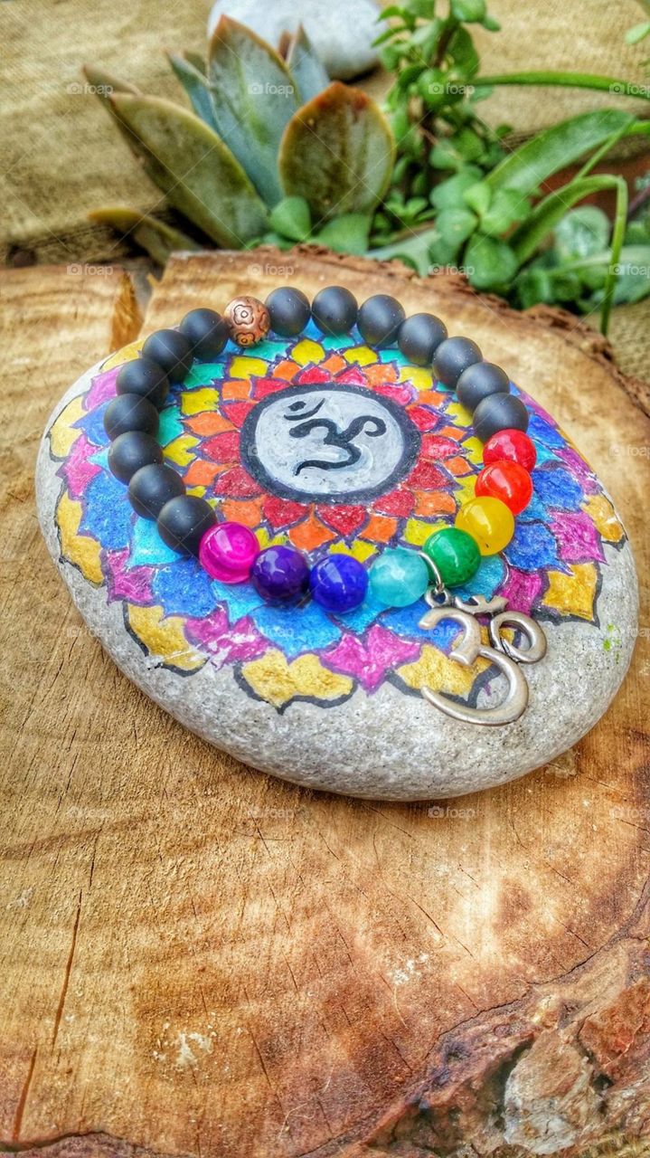 Semi precious chakra activation bracelet 