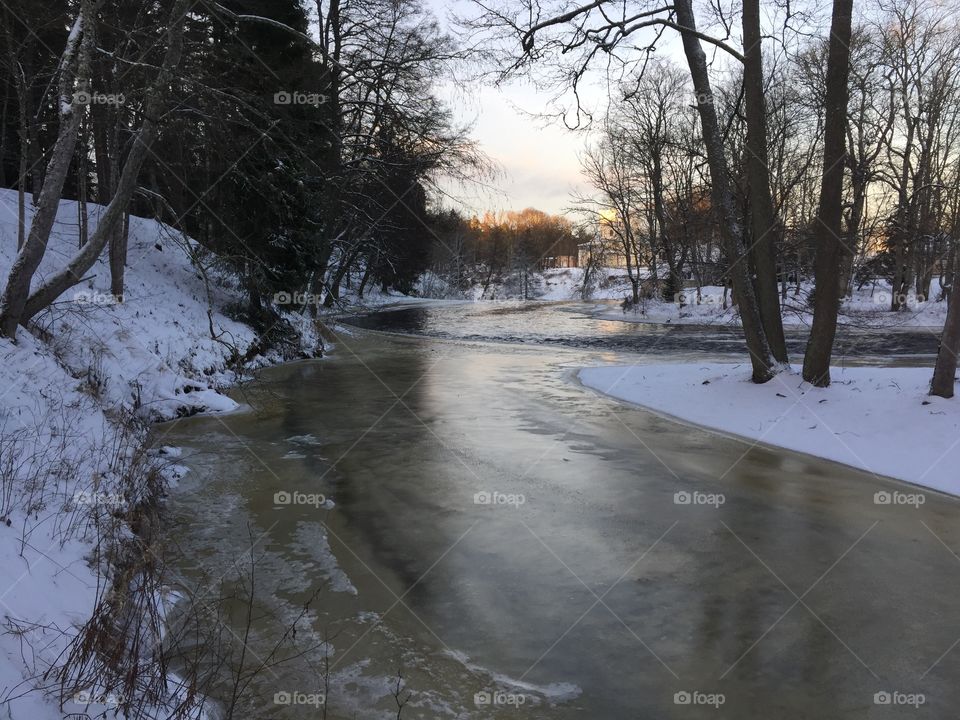 Frozen river Estonia jagala