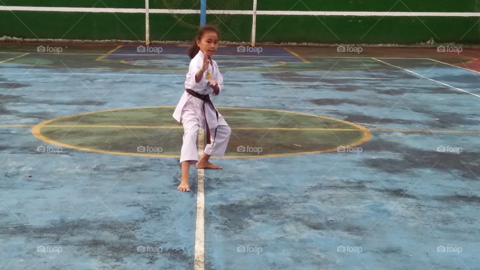 a young karate girl