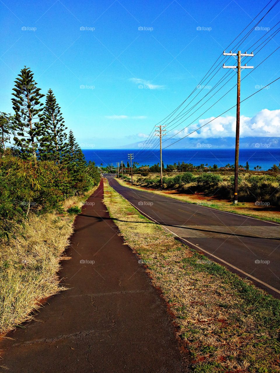 View of road towards beach