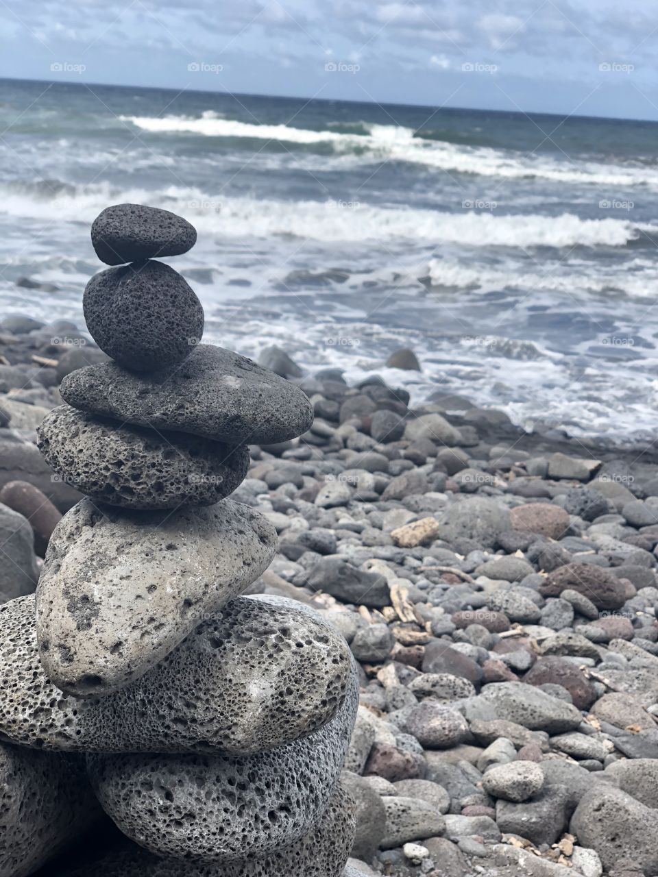 Hawaiian Beach Rock Statue 