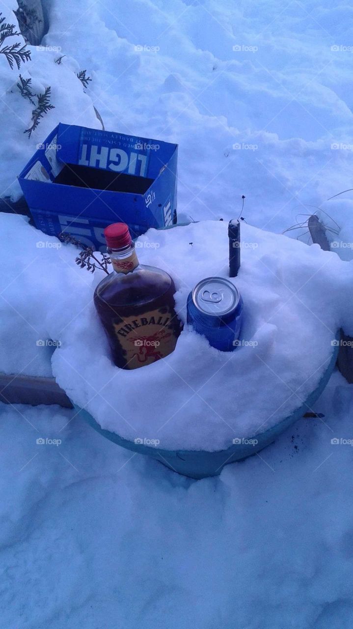 Fireball,  and Bud Light staying cold