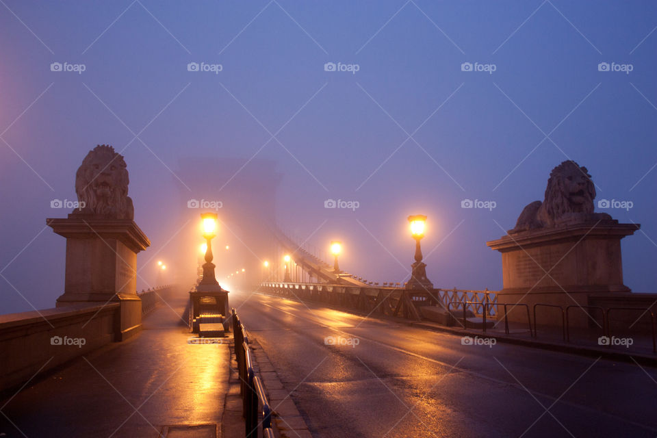 A foggy bridge