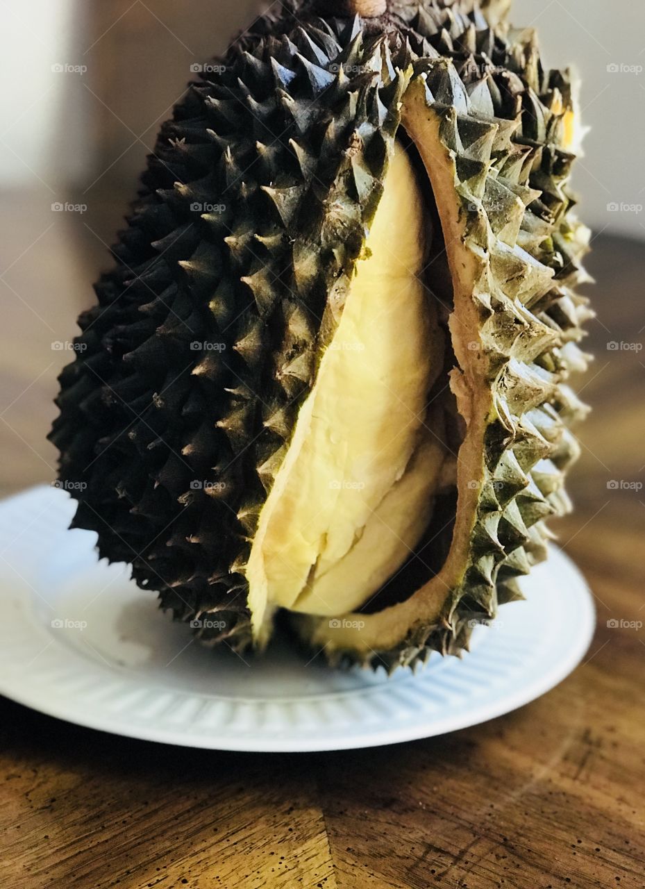Close up view of durian fruit 
