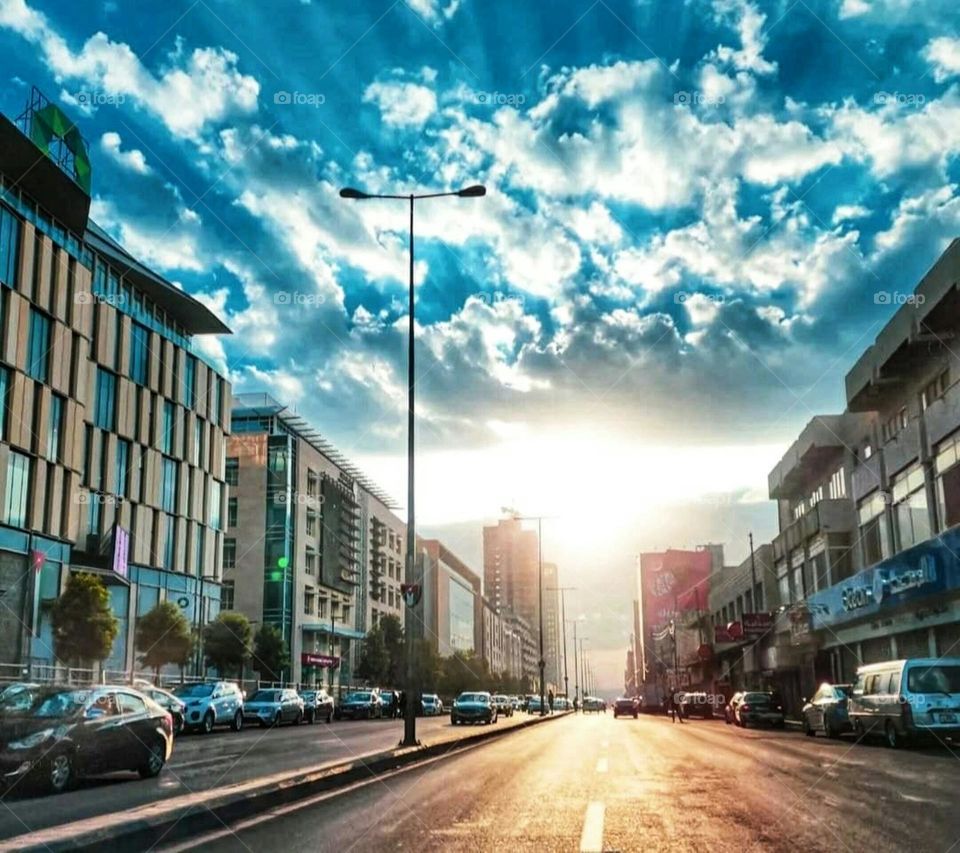 The capital, Amman, Jordan, sunrise