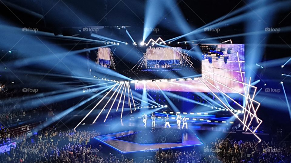 Backstreet Boys concert in Italy in 2019 with DNA World Tour. The Mediolanum Forum Assago in Milan.