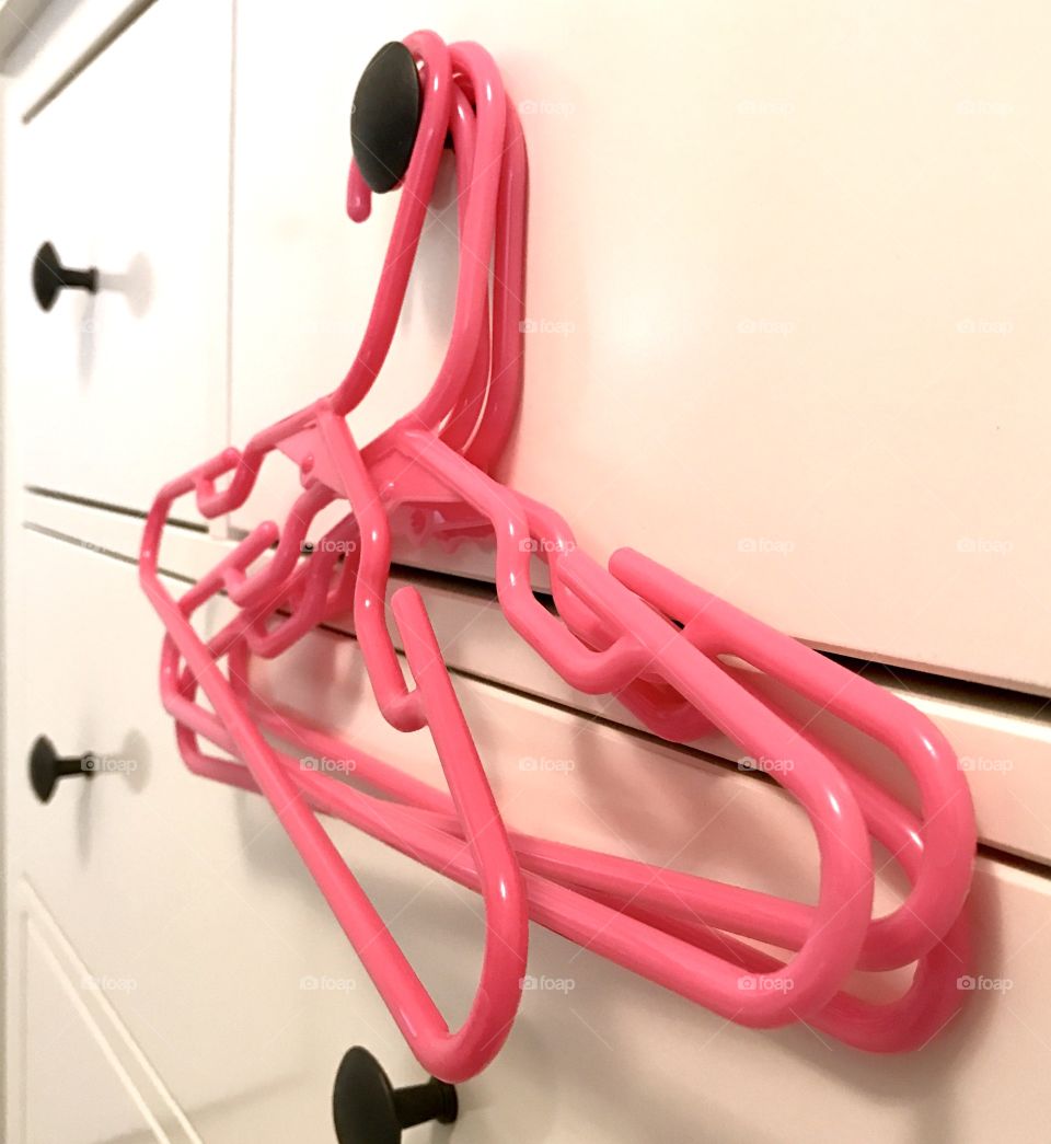 Side View Pink Hangers