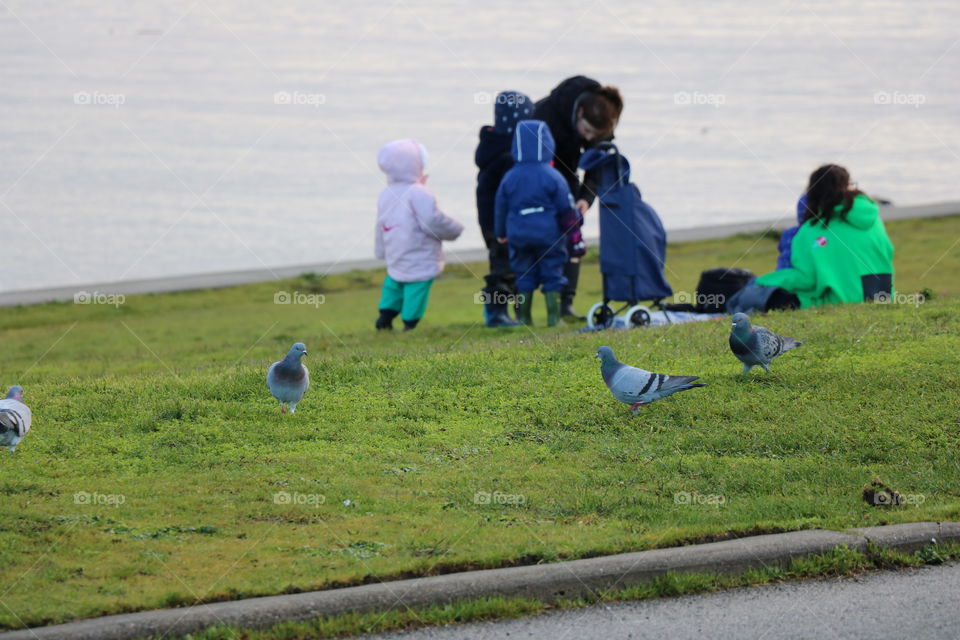 Family time by the shore