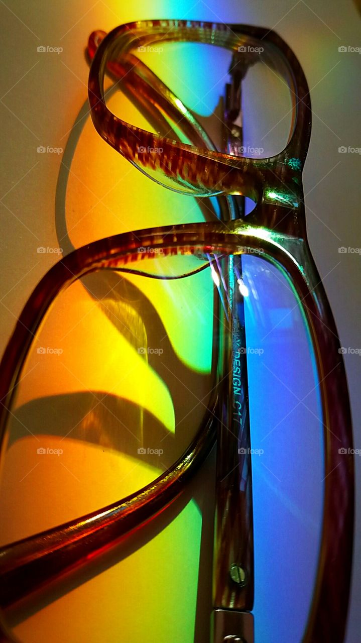 eyeglasses and rainbow