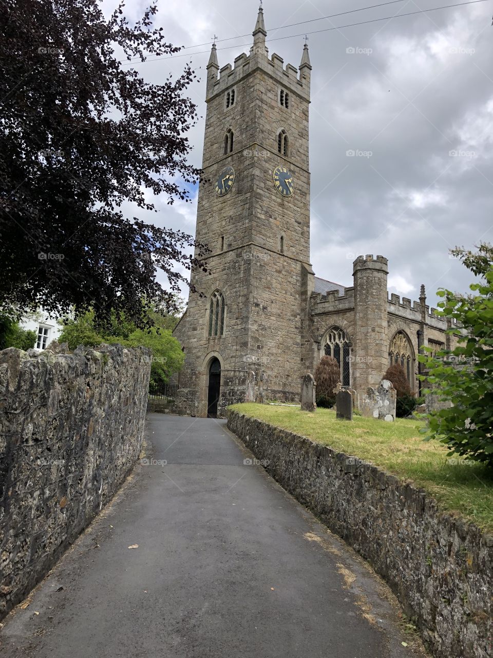 A portrayal of this rather striking church of Bovey Tracey in Devon, UK