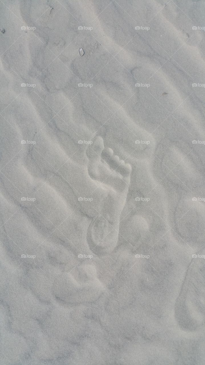 foot print in the sand