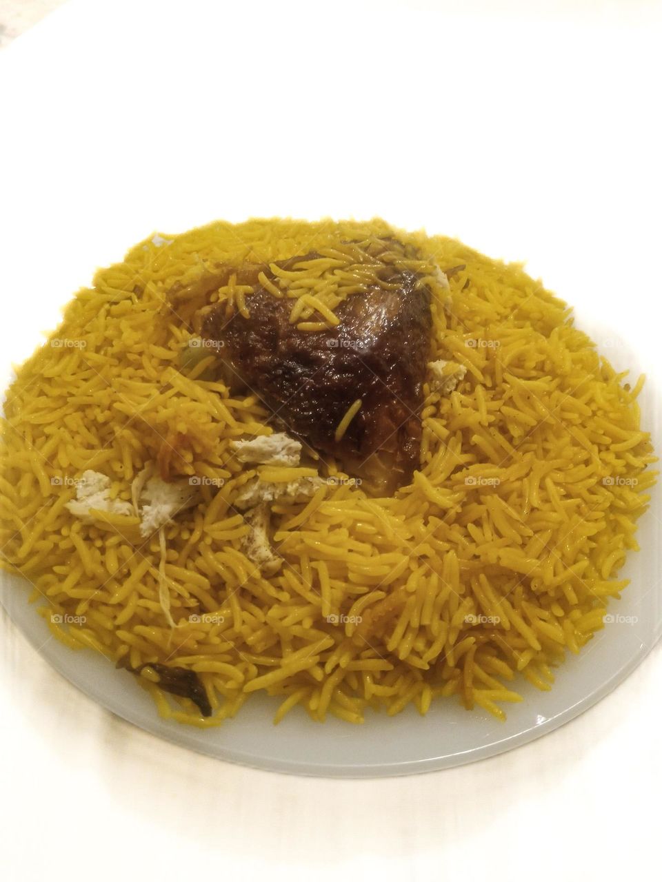 traditional plate of roasted chicken rice