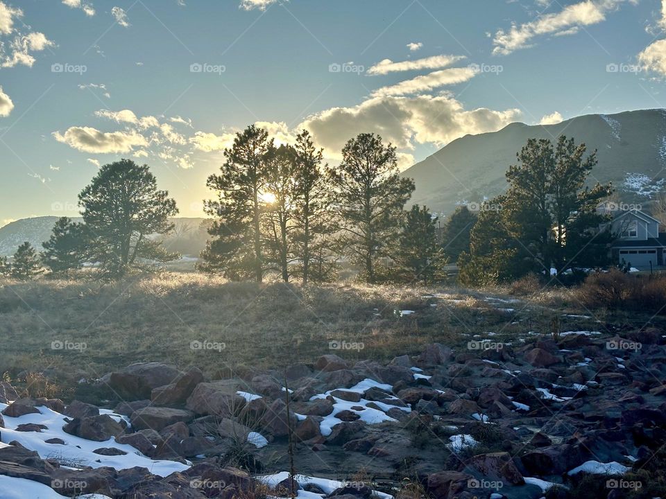 Sunset behind rattlesnake hill