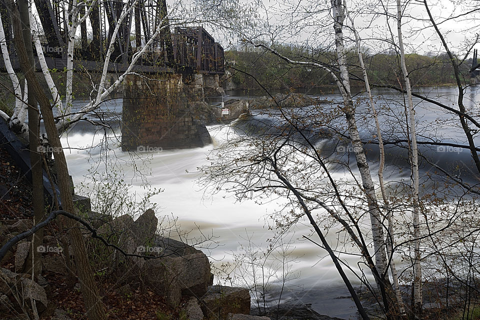 Head of Falls dam, Kennebec River, Winslow, Maine