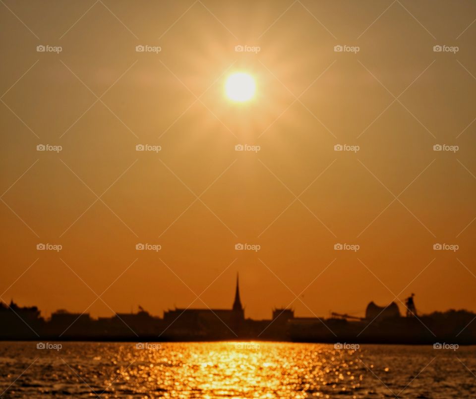 Sun light reflect on the river