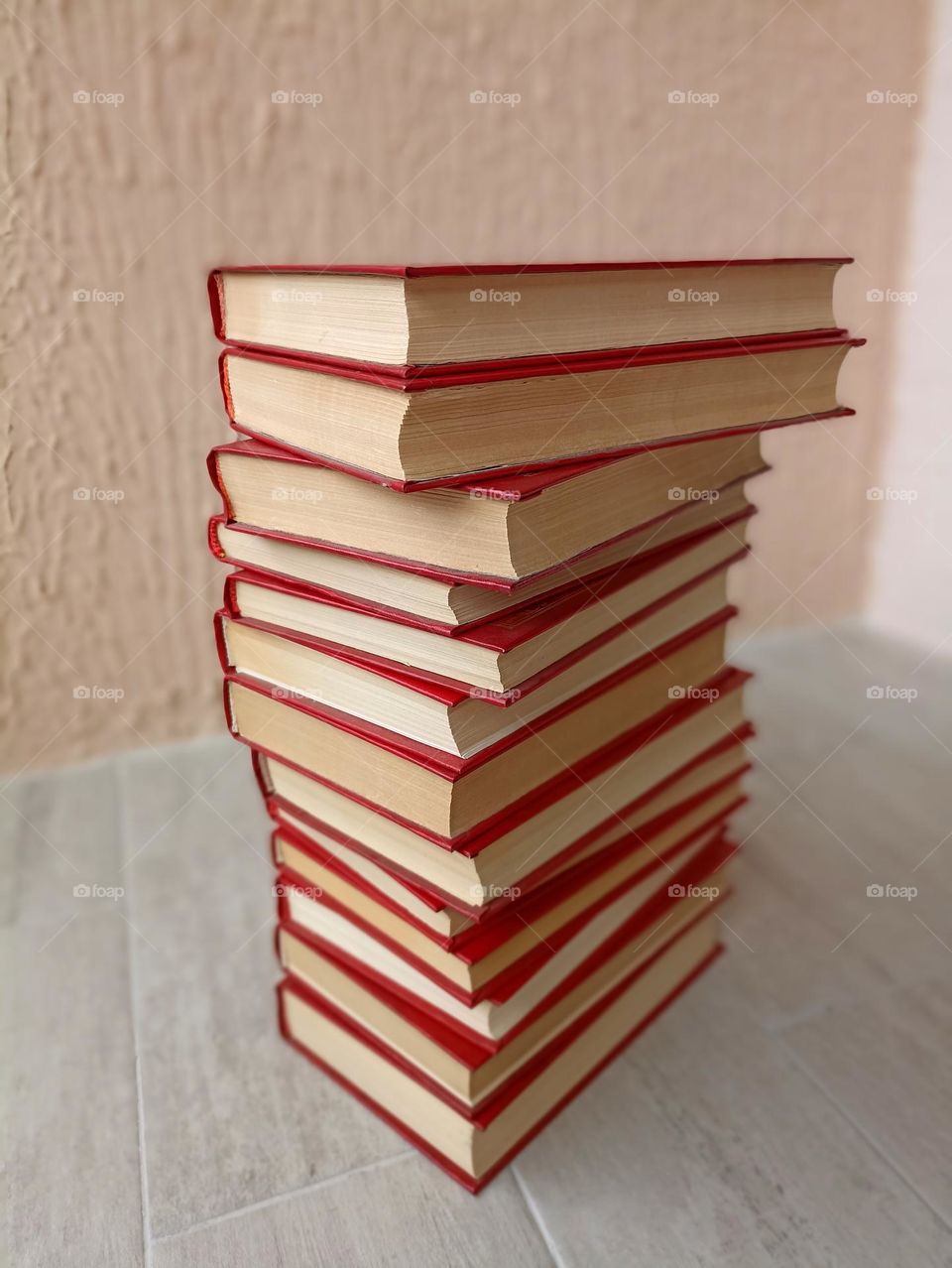 books on a wall background