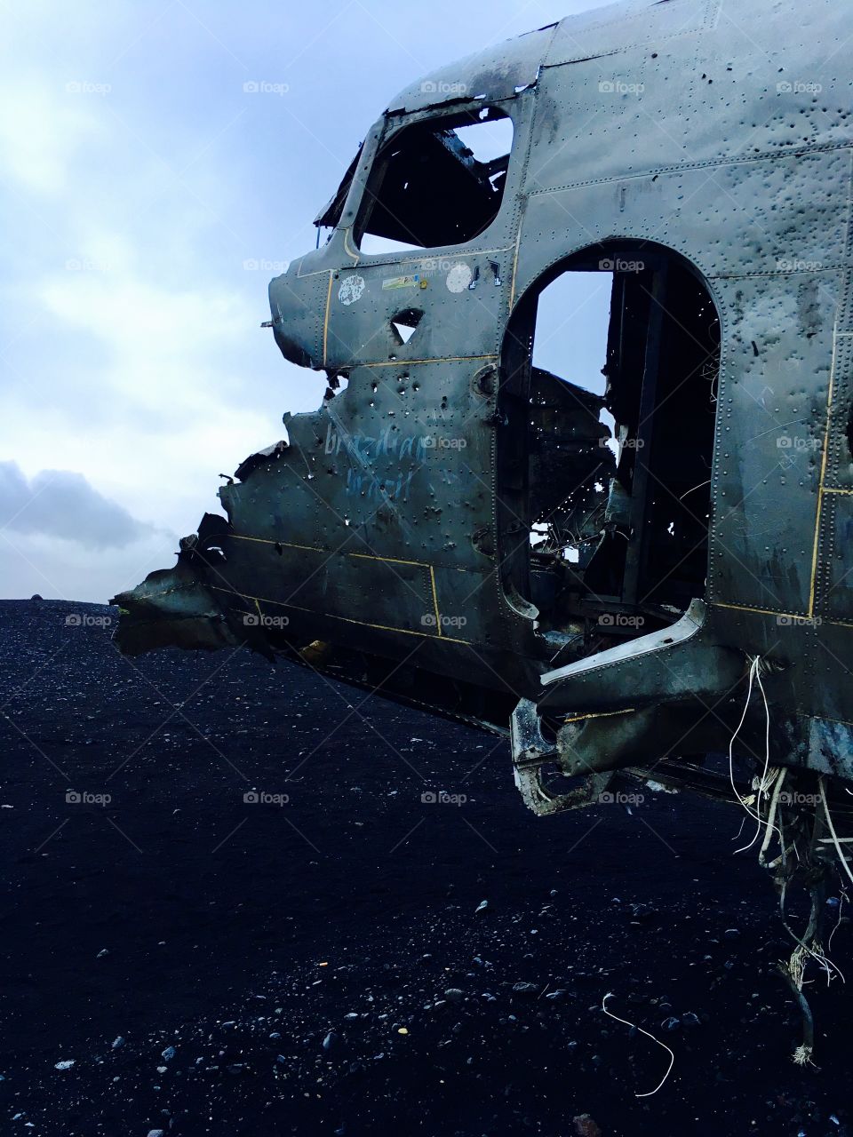 Plane wreck in Iceland  - Sólheimasandur black sand beach
