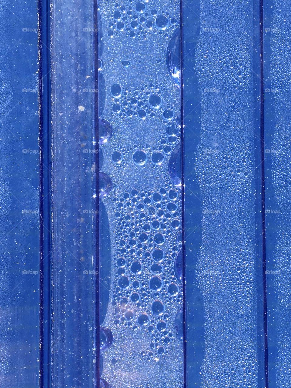 Drop bubbles in blue tone