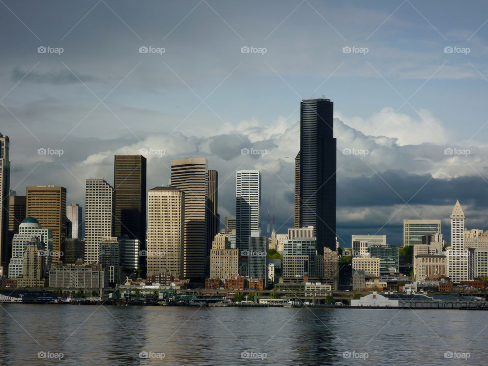 clouds skyline washington seattle by kenglund