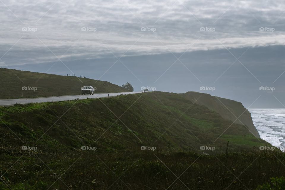 Highway 1, between Pacifica and Half Moon Bay