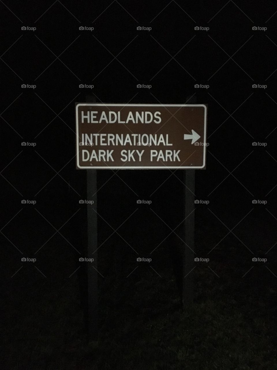 A sign for the Headlands International Dark Sky Park in northern Michigan.