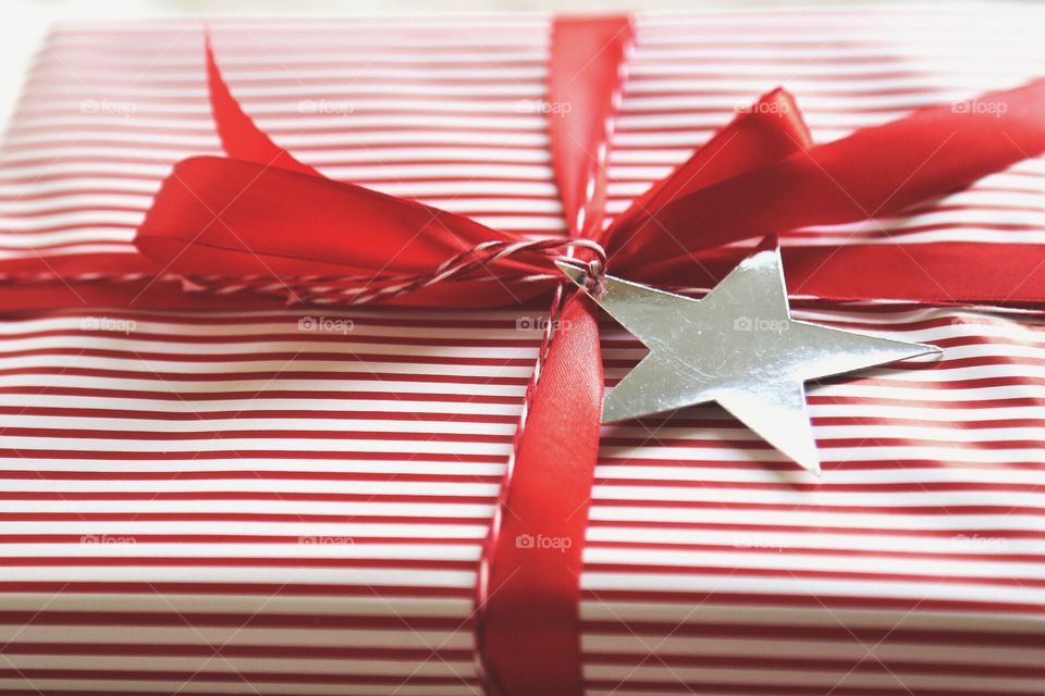 Stars and Stripes on Christmas presents
