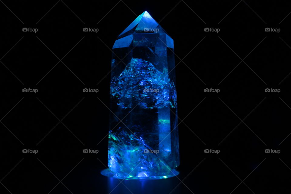 a crystal in the dark