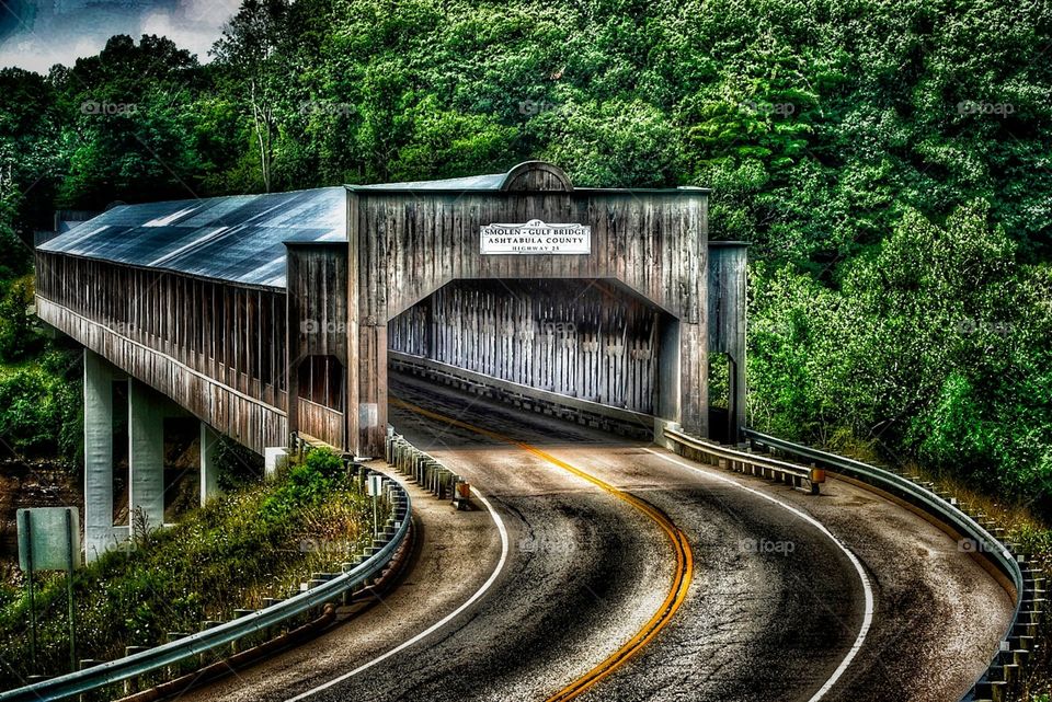 Smolen-Gulf bridge. longest covered bridge in the country