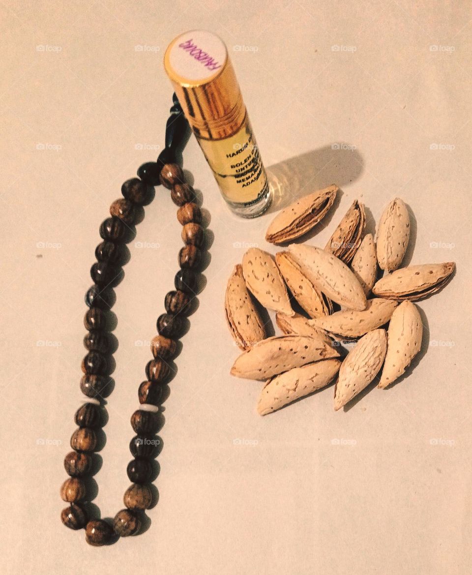 Pleasent smell and rosary and almond