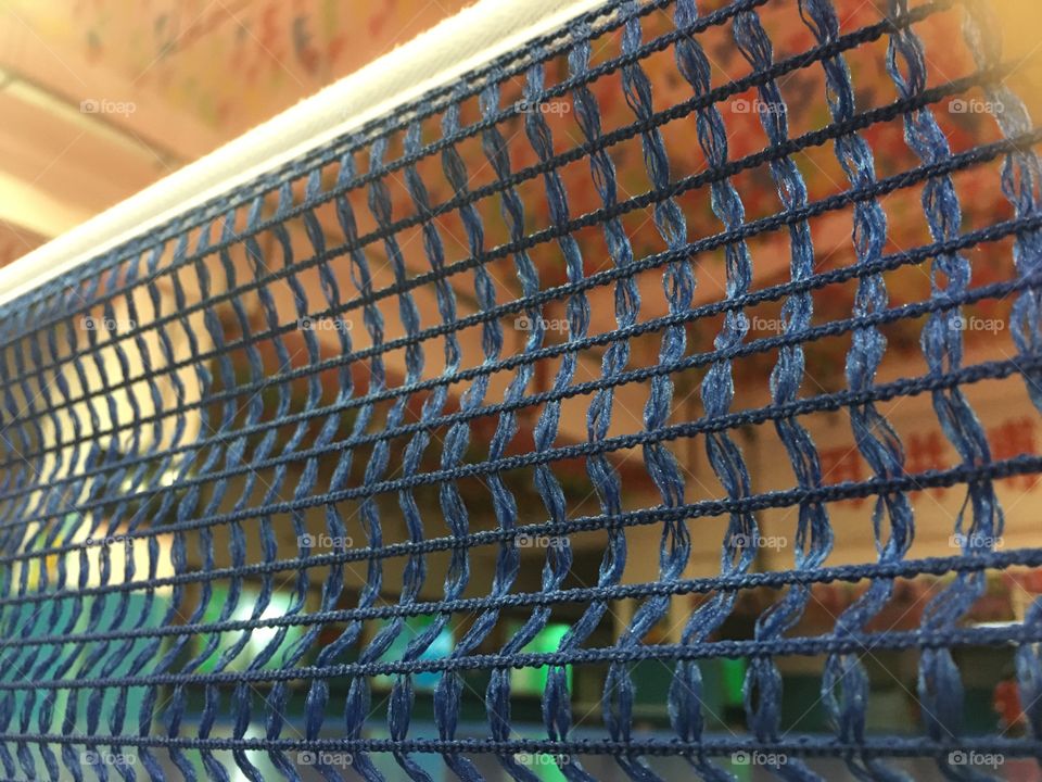 Table Tennis - Ping Pong Table and Net Close Up