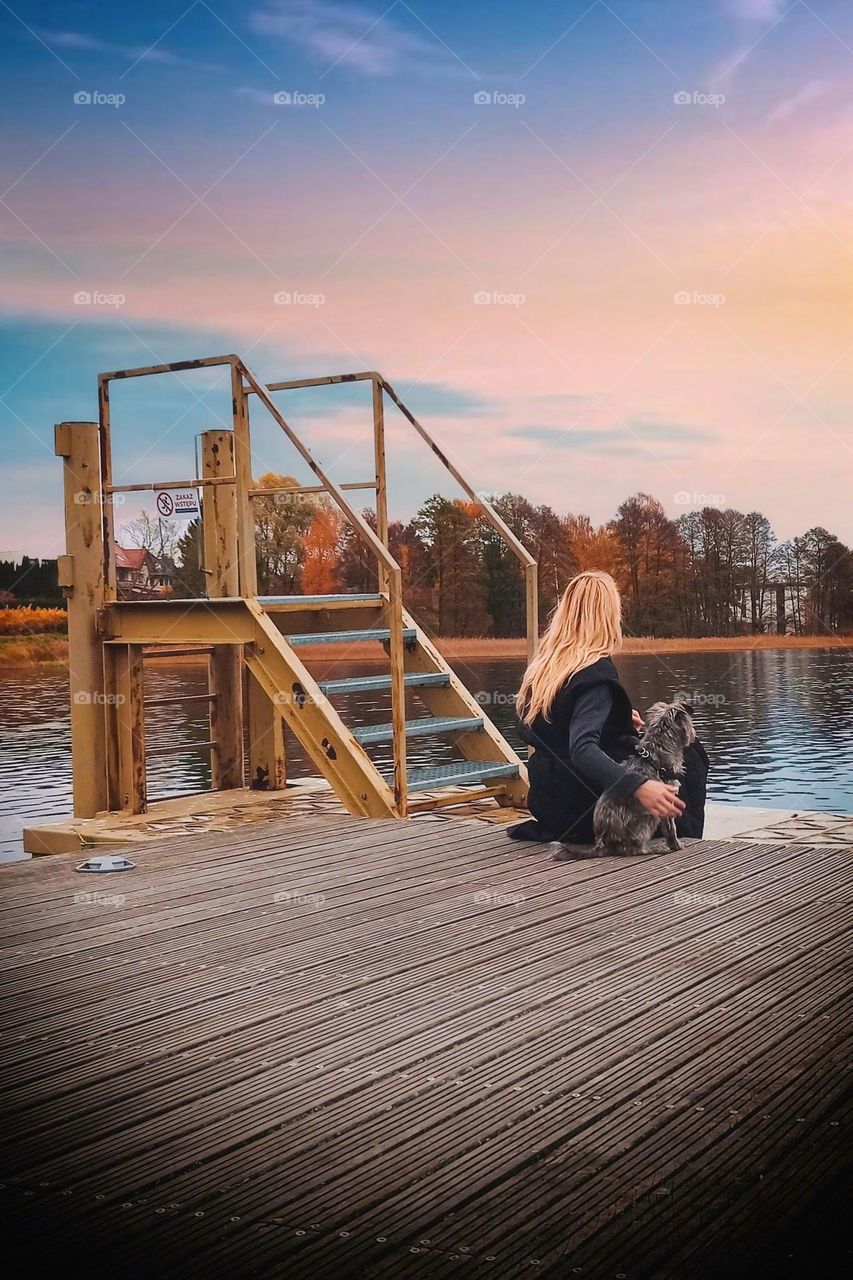 Girl and dog