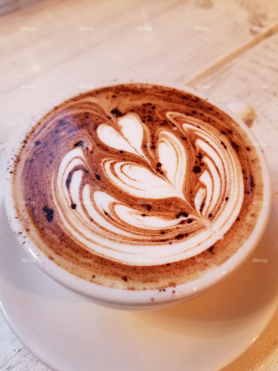 Mocha from Chouette Cafe Torrefacteur in Setagaya. The lightning gave it a rose colored perspective.