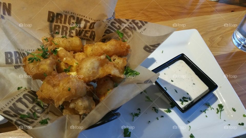 Cheese Curds. Lunch Appetizer