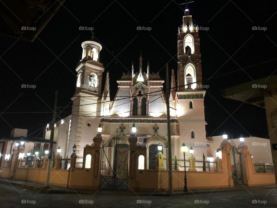 Cathedral. In Jalapa Veracruz this beautiful cathedral has Spanish influenced architecture. 