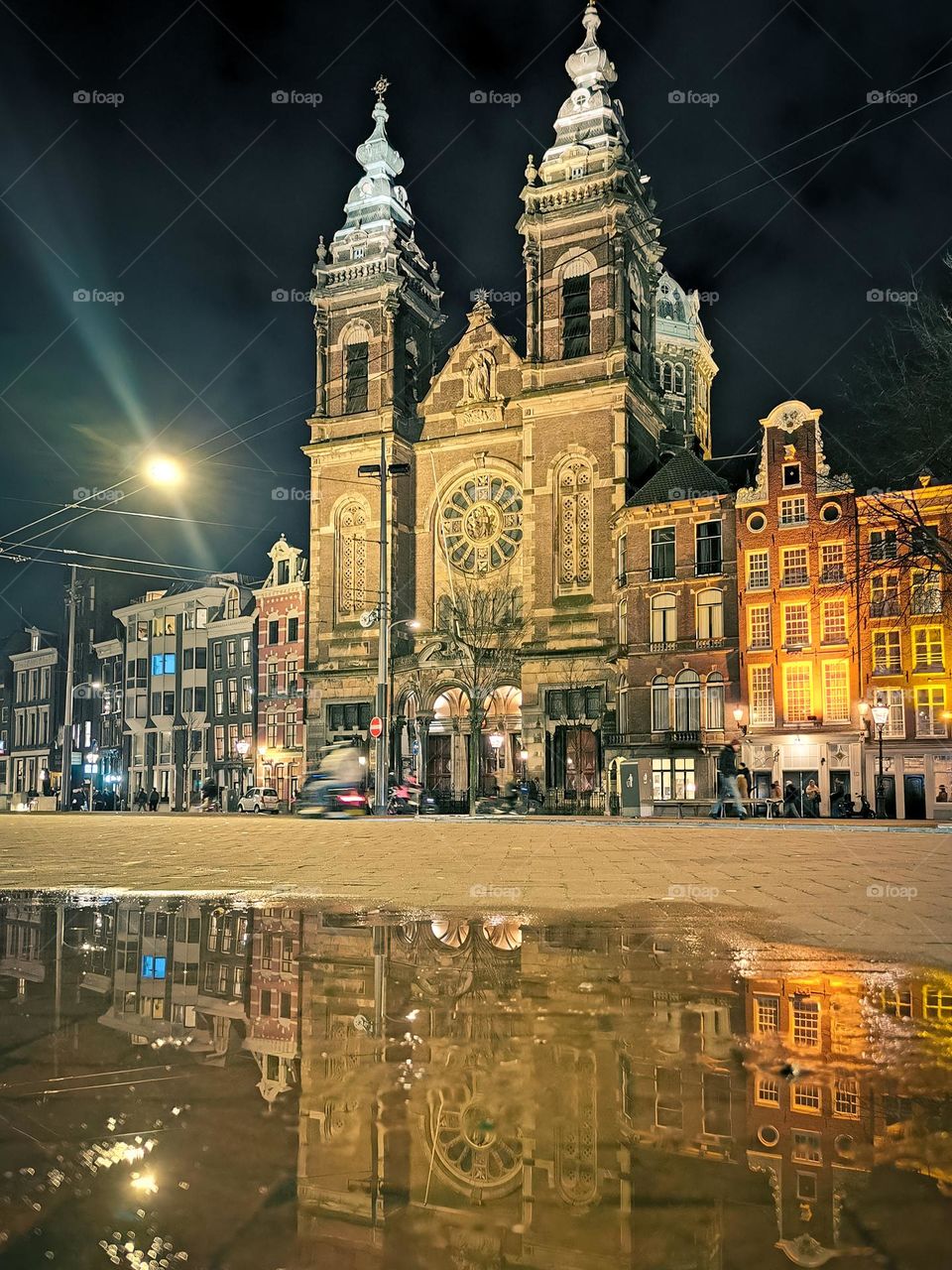 Church in Amsterdam by night