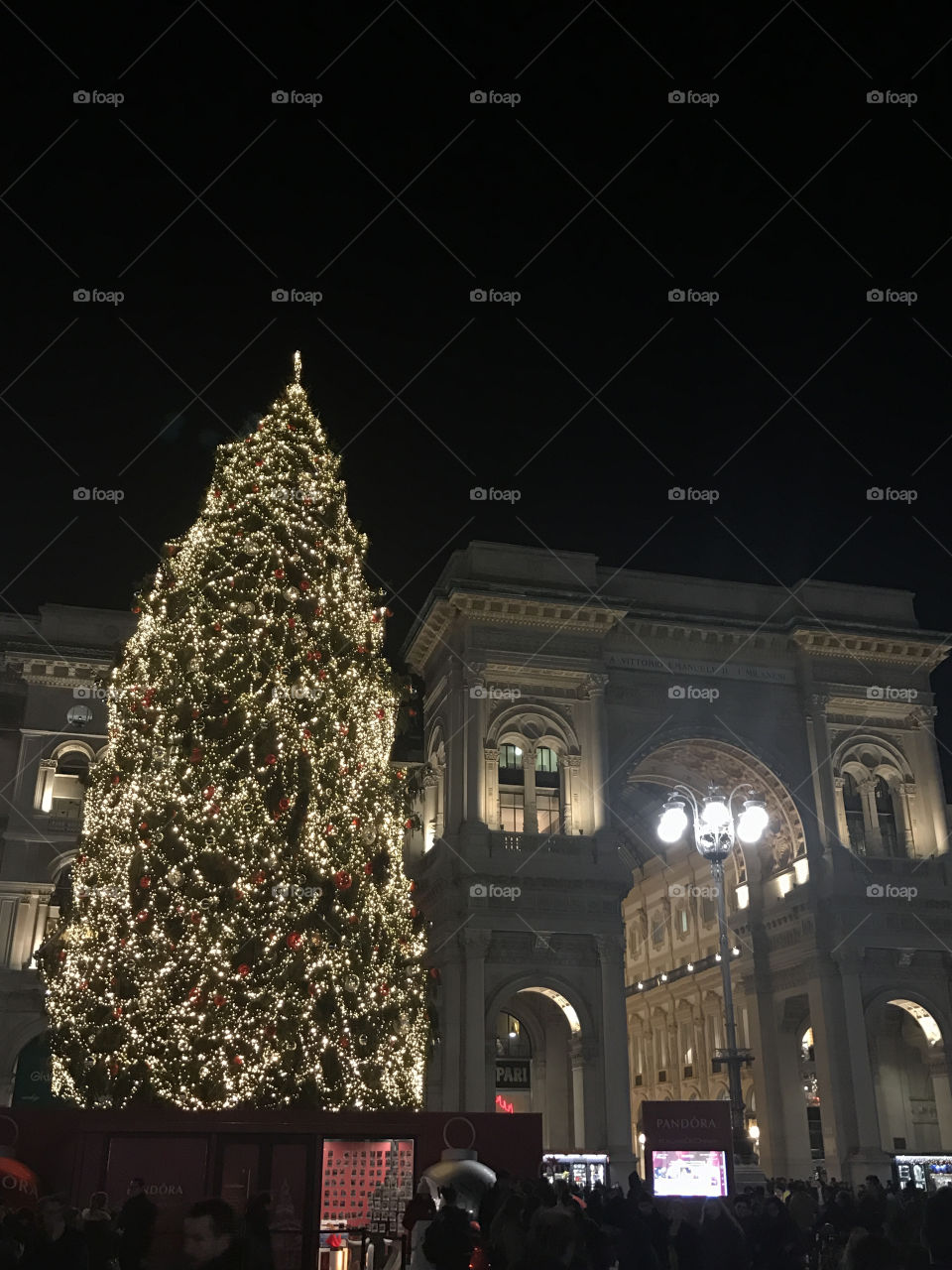 Christmas tree in the center of Milan 