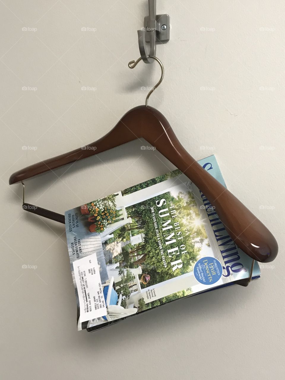 Folded magazine on a hanger!
