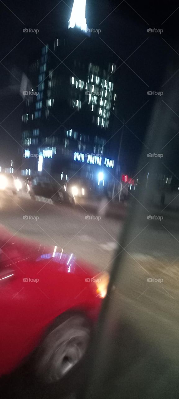 Twinkling Windows.The beauty of evening light. Amazing effect of evening light from windows.