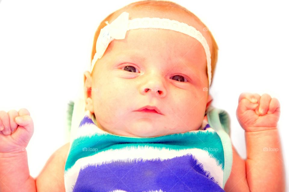 Sleepy Baby. Baby's 1 month photo shoot