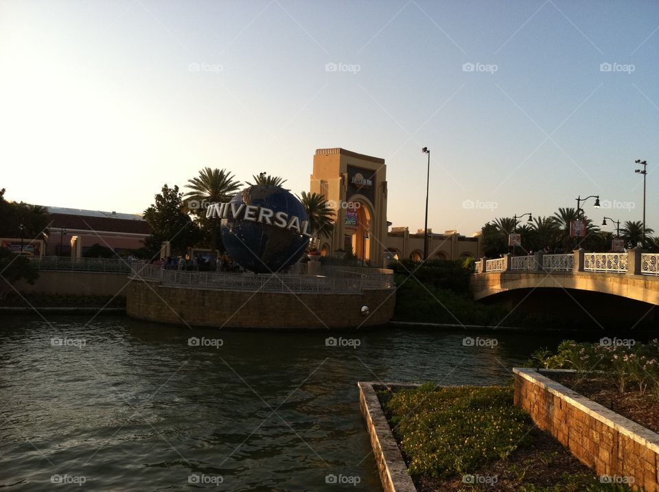 Rotating Universal Globe and Universal Studios Entrance 