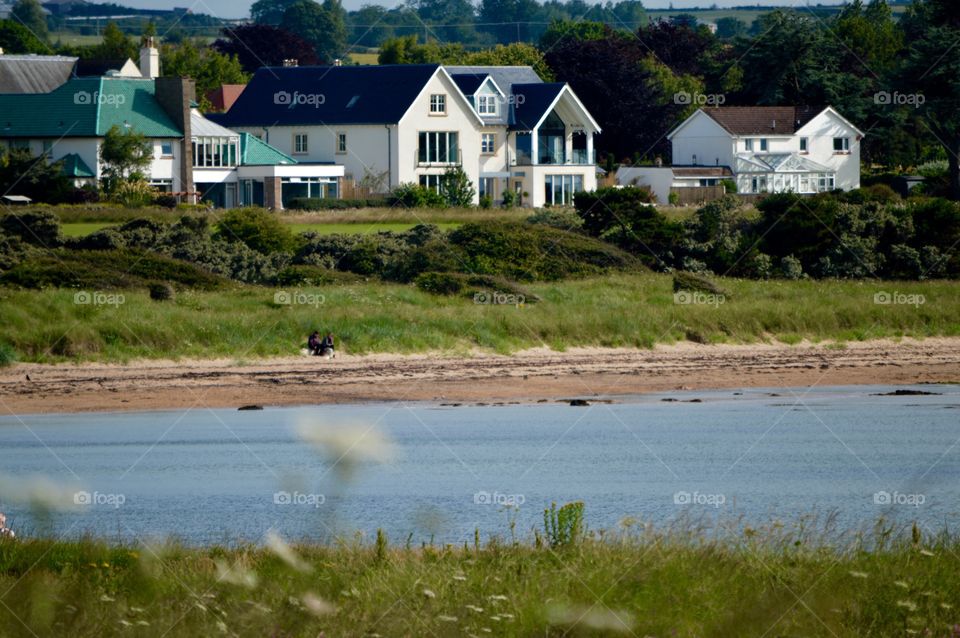 Houses near lake