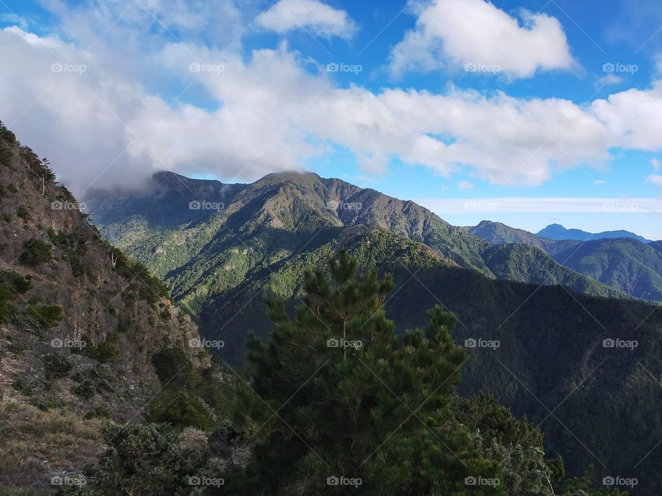Beautiful mountain and sea of clouds natural landscape