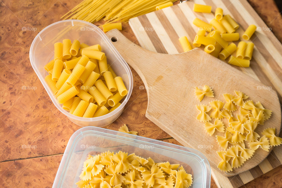 Different types of pasta