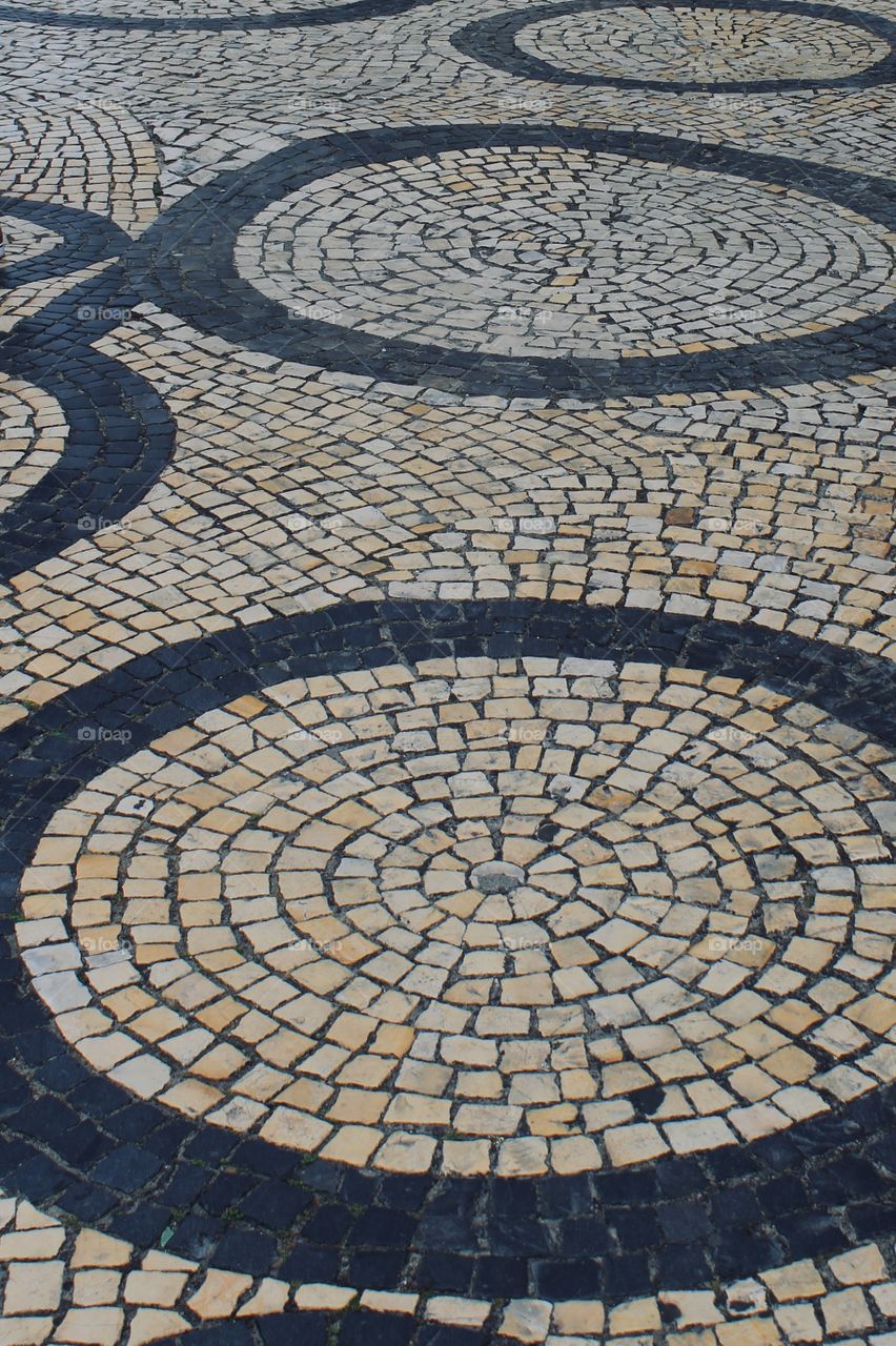 Traditional Portuguese mosaic sidewalk 